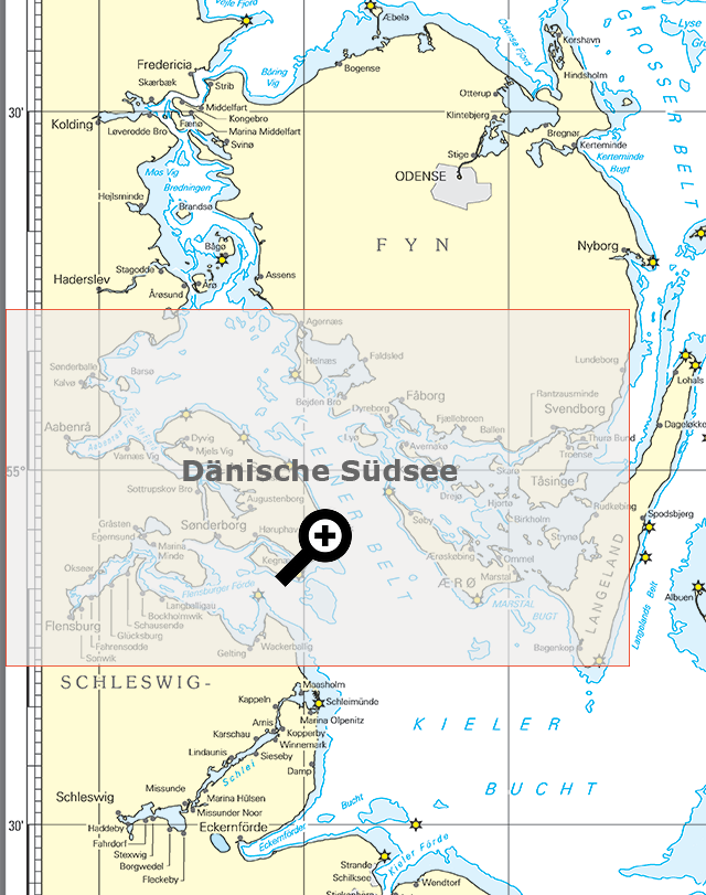 Seekarte Übersicht Dänische Südsee